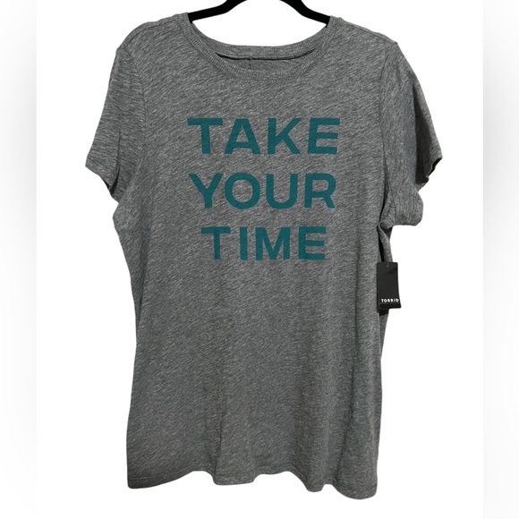 Torrid Take Your Time Vintage Cotton Crew Neck Tee NWT - Picture 5 of 7